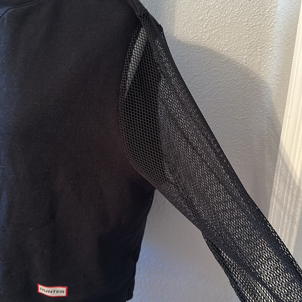 HUNTER for TARGET Women's Black Mesh Long Sleeve Sweatshirt - Size Large - Picture 5 of 8